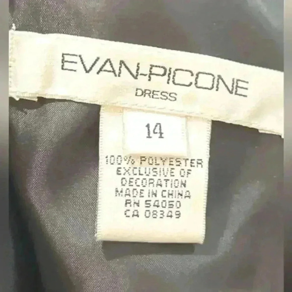 Evan Picone Formal LBD Sleeveless V-Neck Cocktail Dress Size 14 - Picture 7 of 7
